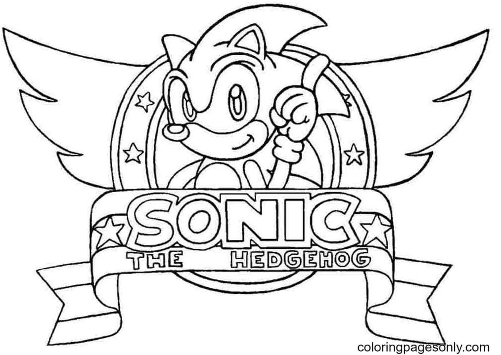 Sonic the Hedgehog-Logo zum Ausmalen