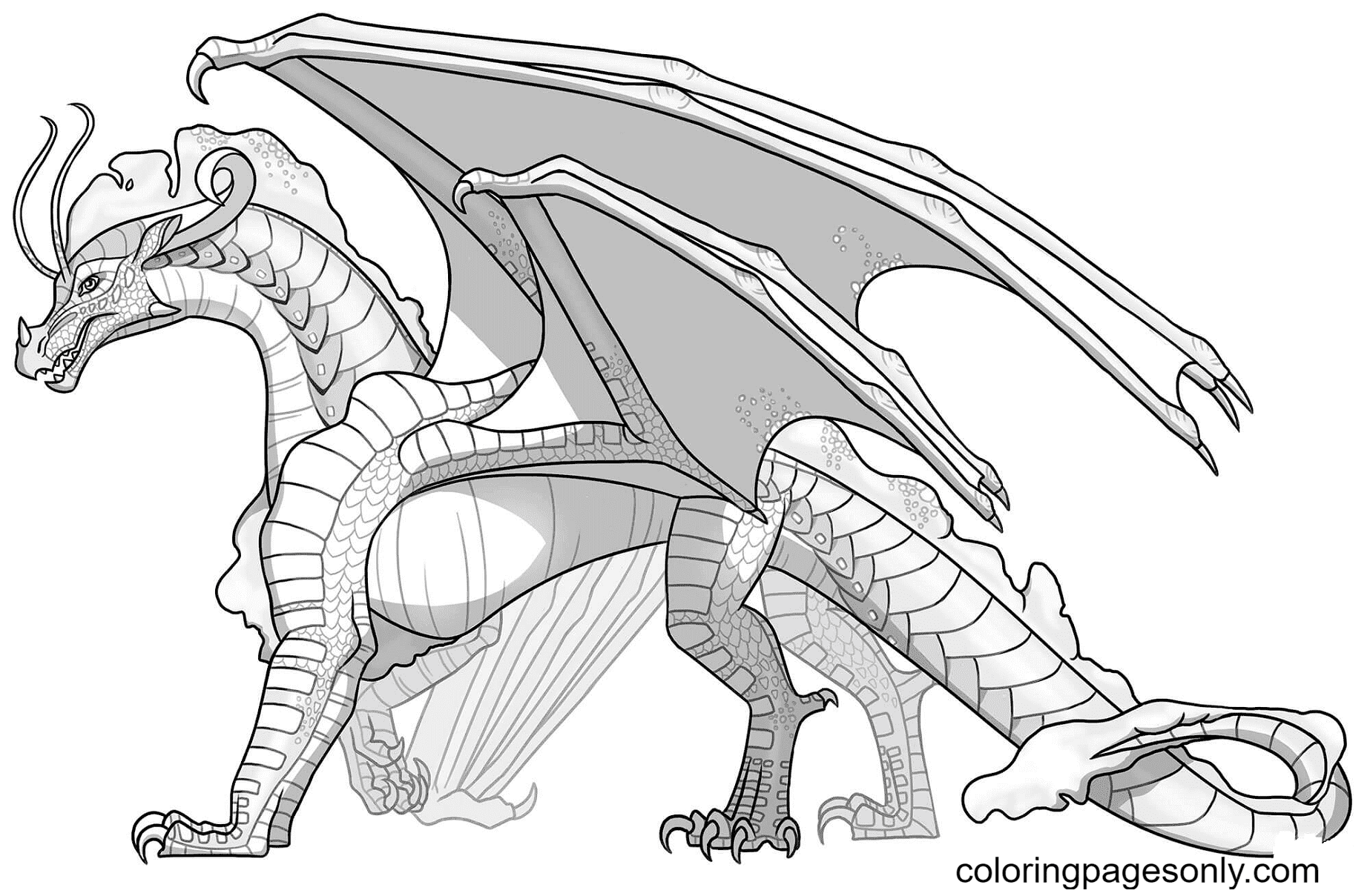 Spacewings Dragon Coloring Page