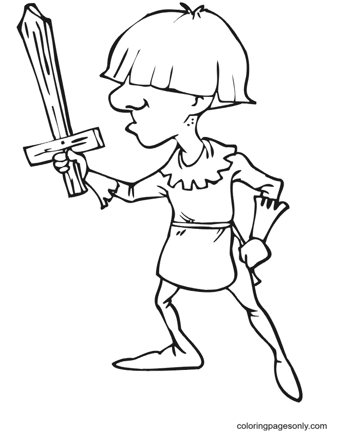 Escudeiro com espada de madeira from Knight