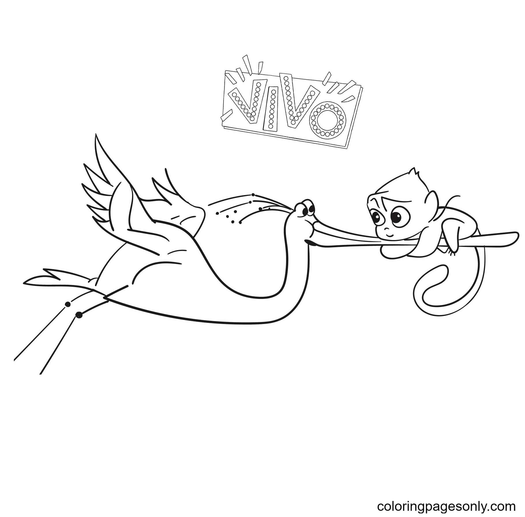 Stork Carrying Vivo Coloring Pages