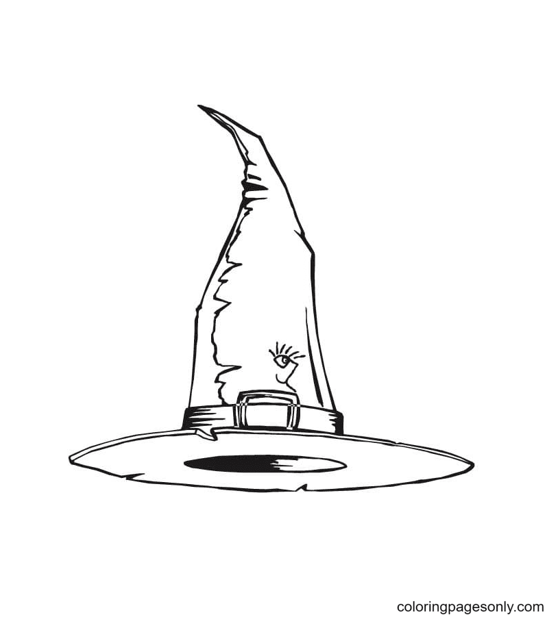 Strange Pattern Witch Hat Coloring Pages