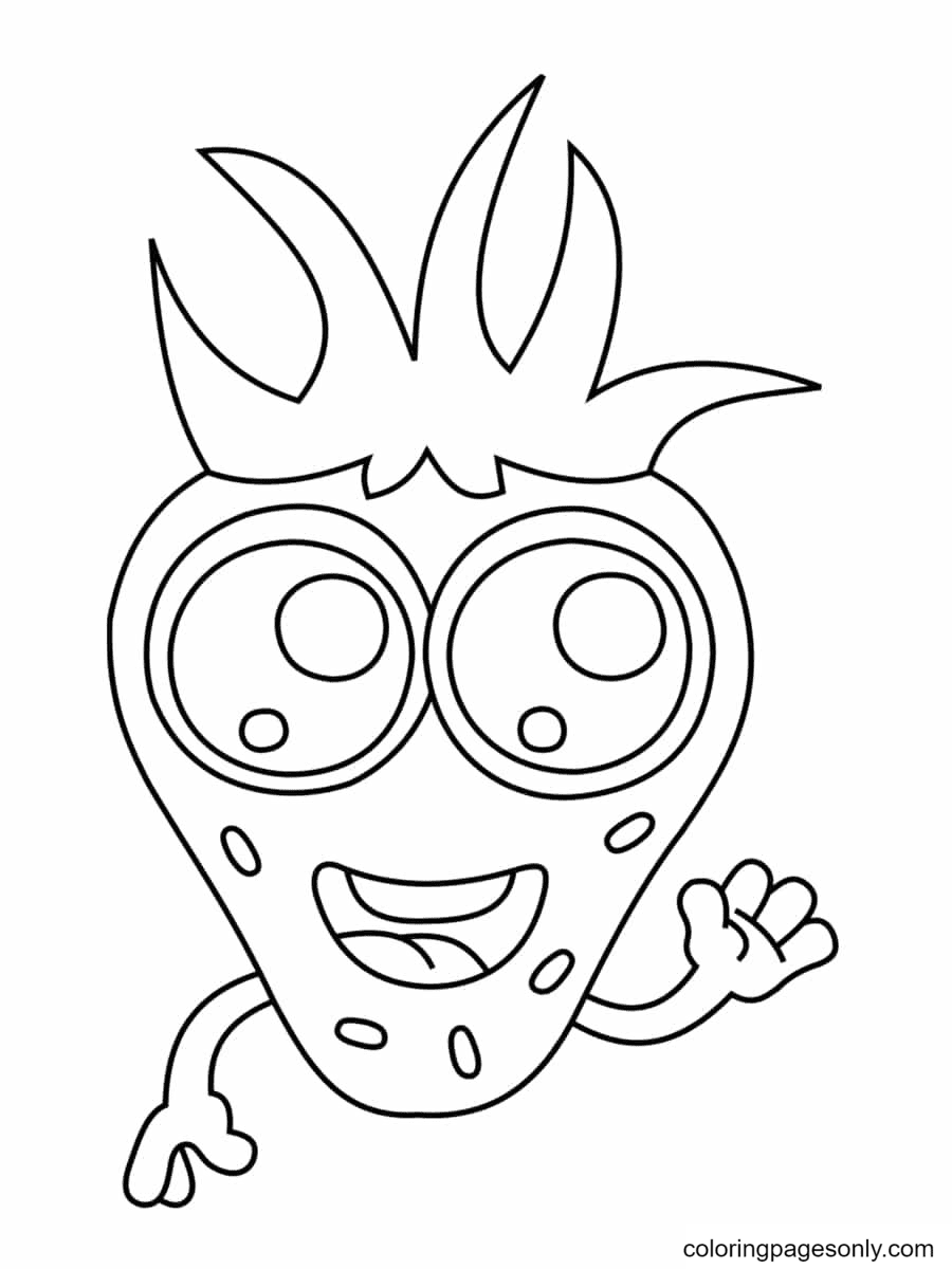 Strawberry Kawaii Coloring Pages
