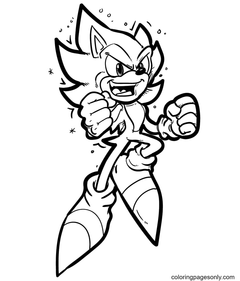 Super Sonic Coloring Page - Free Printable Coloring Pages