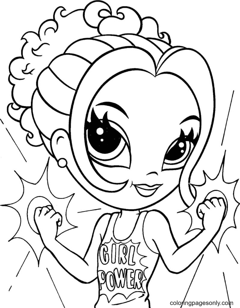 Super girl Lisa Frank Coloring Pages