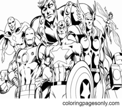 Página para colorir de super-heróis