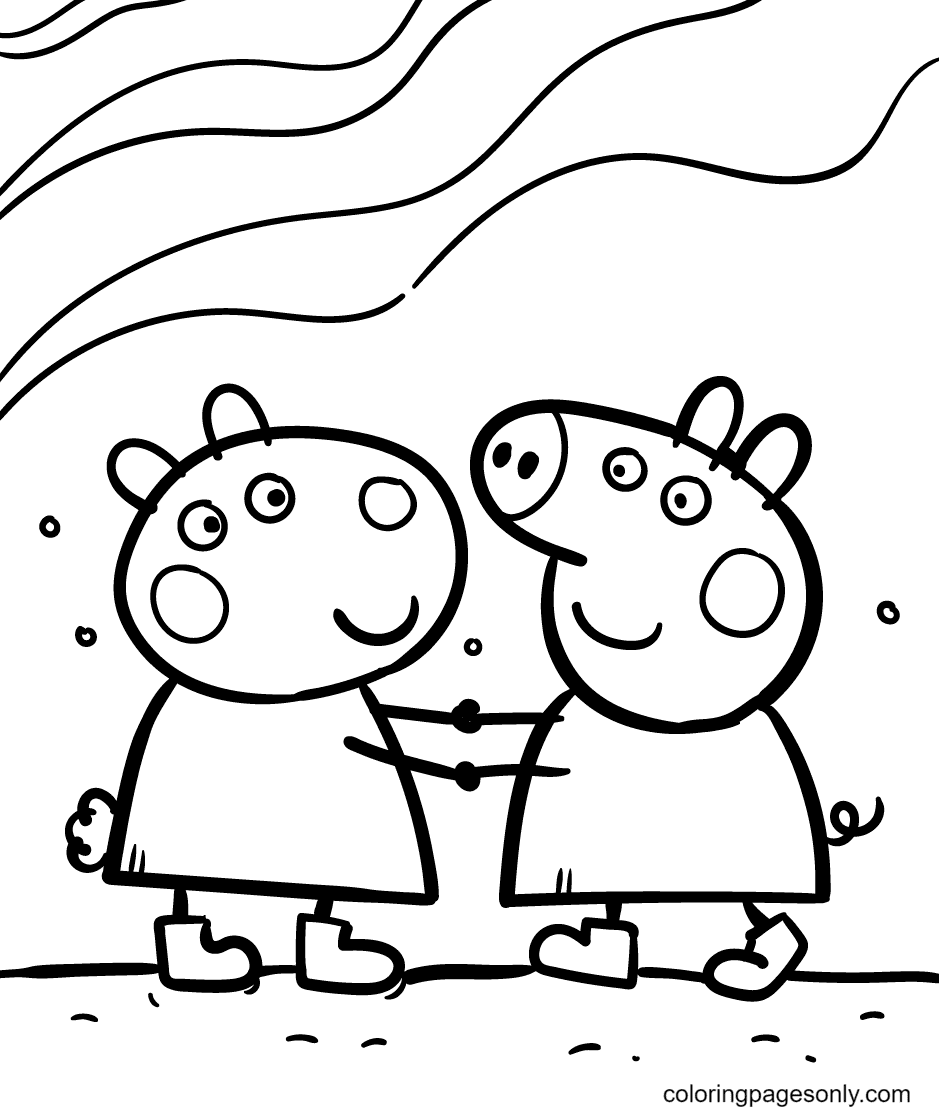 Suzy Sheep Peppa Pig Coloring Pages Sketch Coloring Page