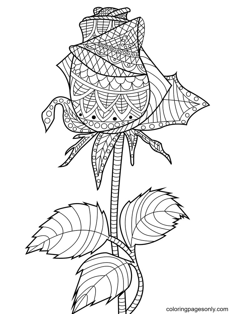 Sweet Rose Coloring Page