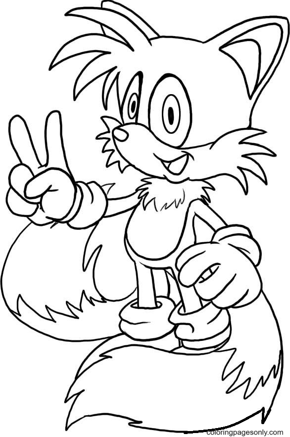 Tails Sonic Coloring Page Printable Templates Free