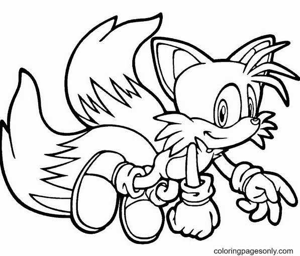 Tails is Flying Coloring Page