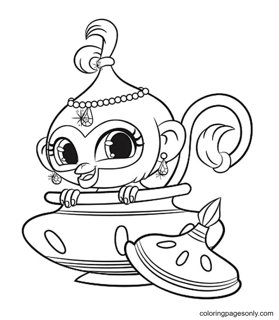 Tala in the lamp Coloring Page