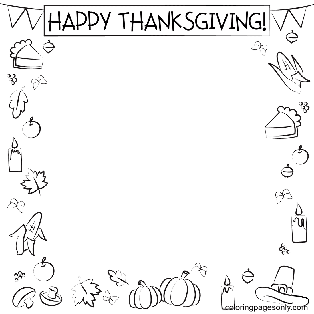 Thanksgiving Border Coloring Page