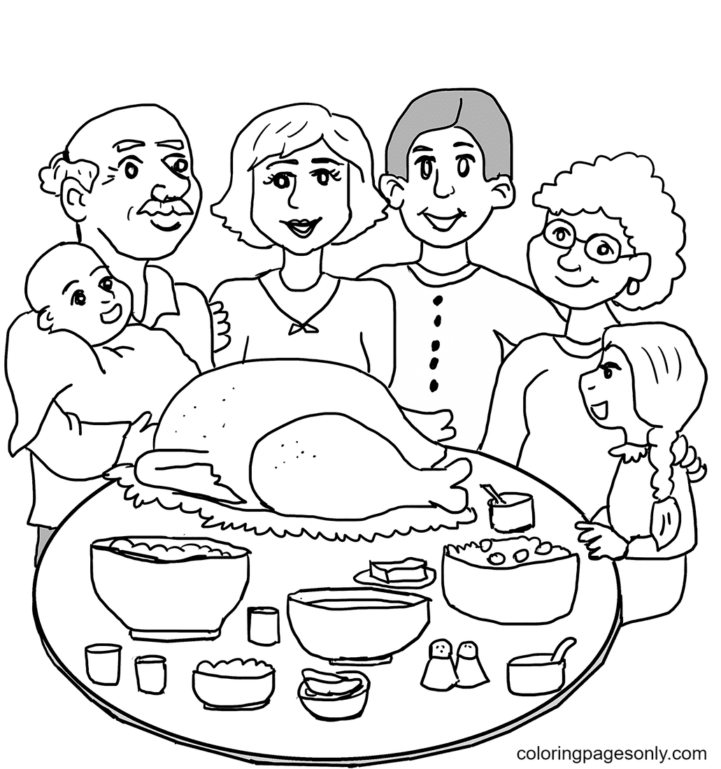 Jantar de Ação de Graças em Família do Dia de Ação de Graças