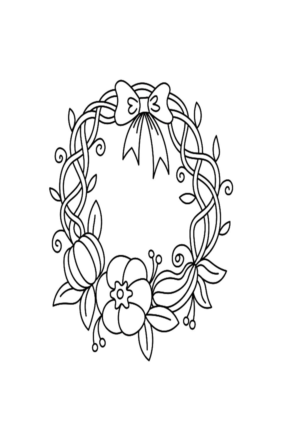 Thanksgiving Pumpkin Wreath Coloring Pages