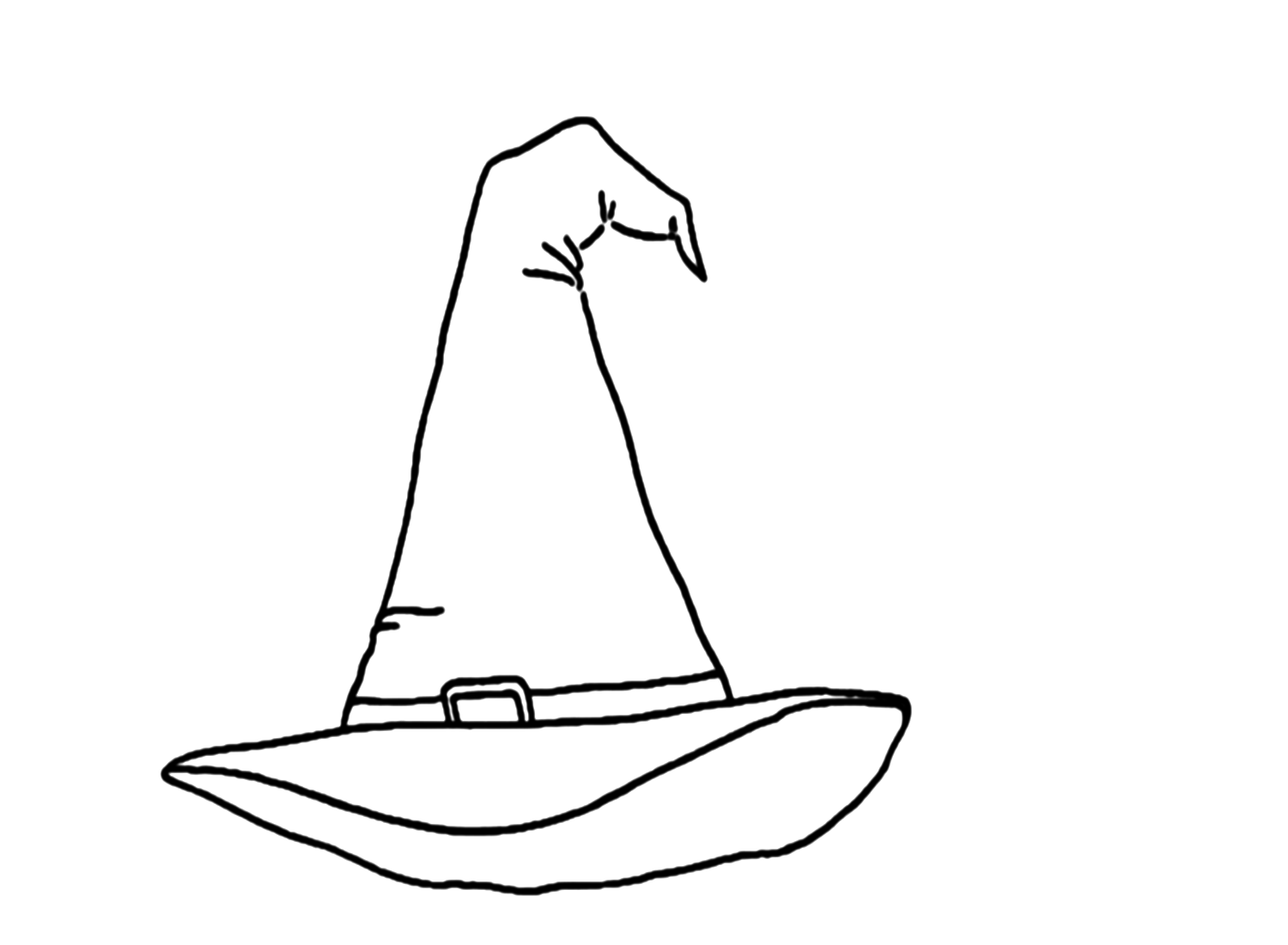 The Crown Of A Witch Hat Is Dented Coloring Pages