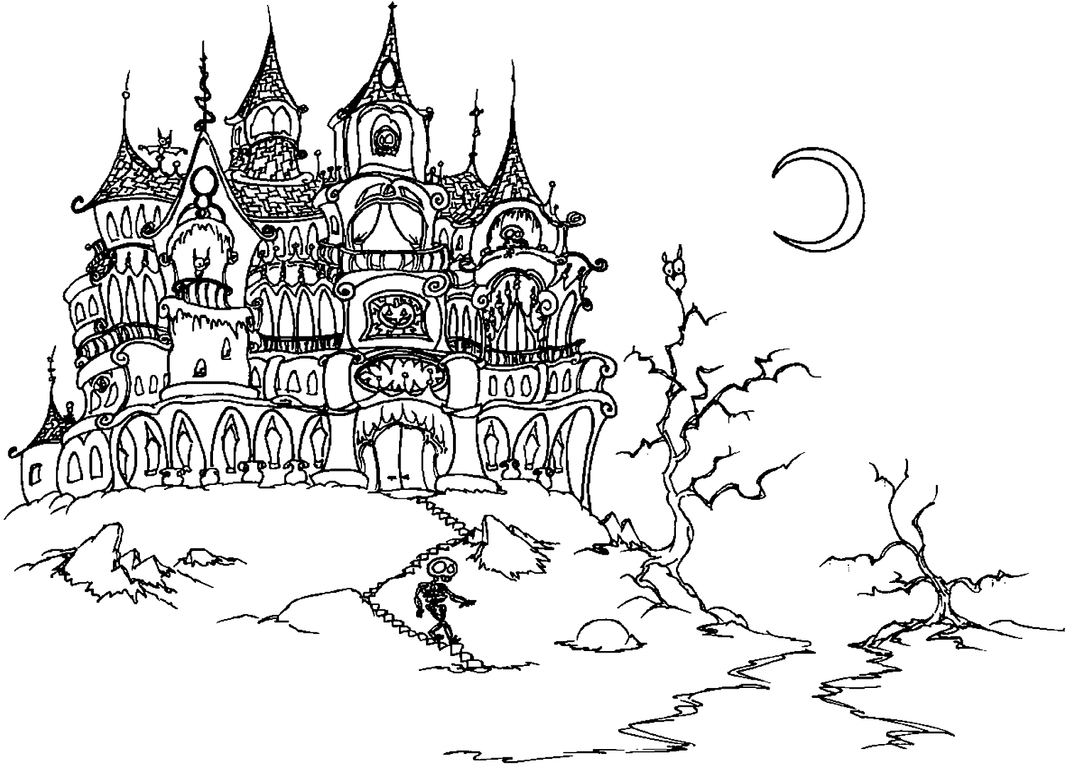 The Haunted Castle Coloring Pages