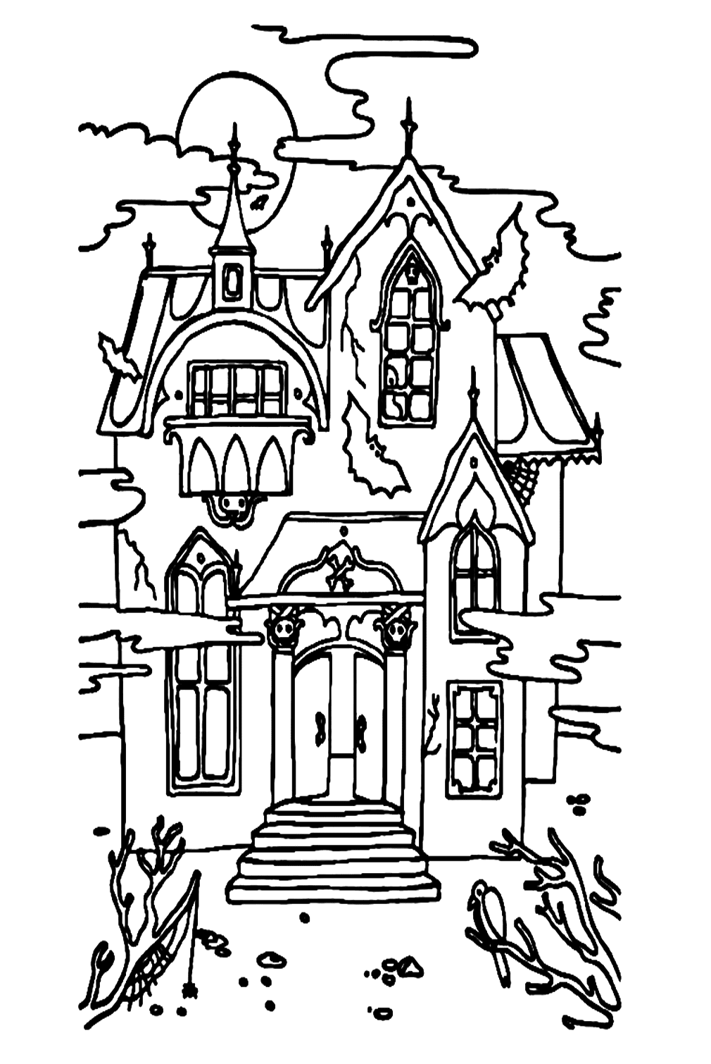 The Haunted Mansion Coloring Pages - Haunted House Coloring Pages ...