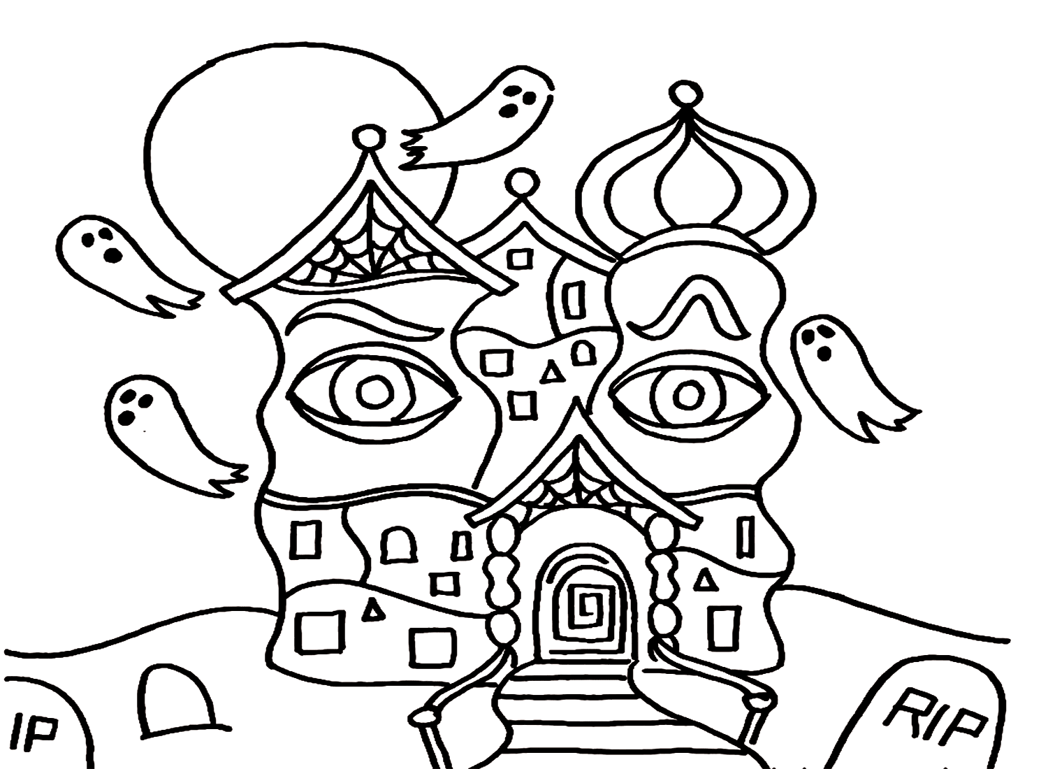 Haunted House Pdf Haunted House Coloring Pages Coloring Pages For 