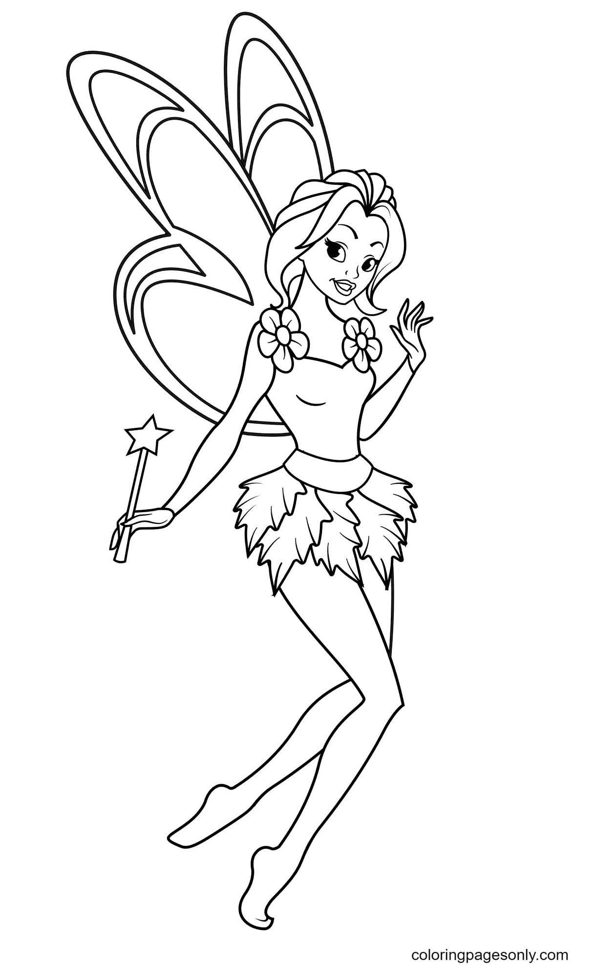 Tinkerbell in Flight Coloring Pages
