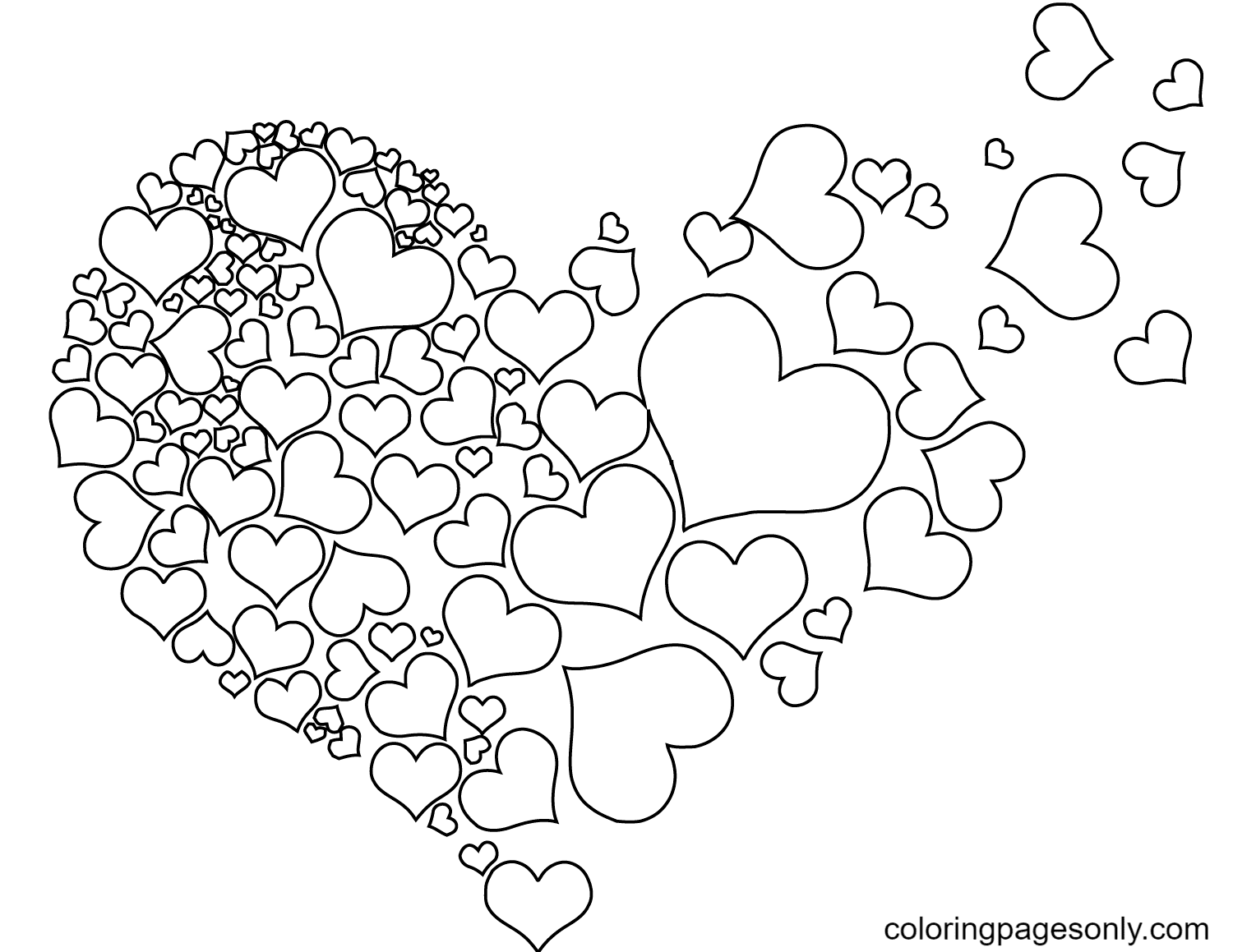 Torn Heart Coloring Page