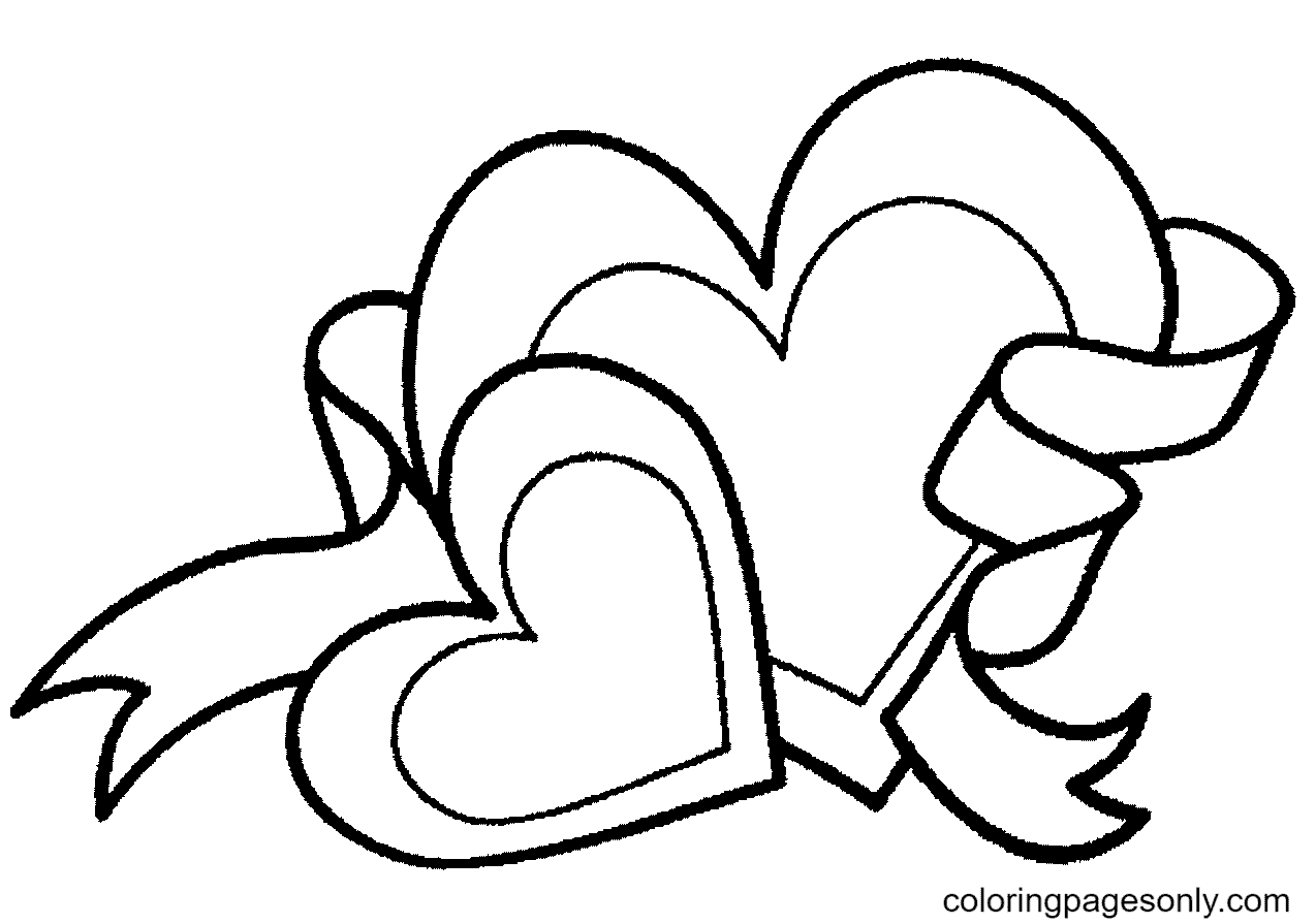 Two Hearts Coloring Page