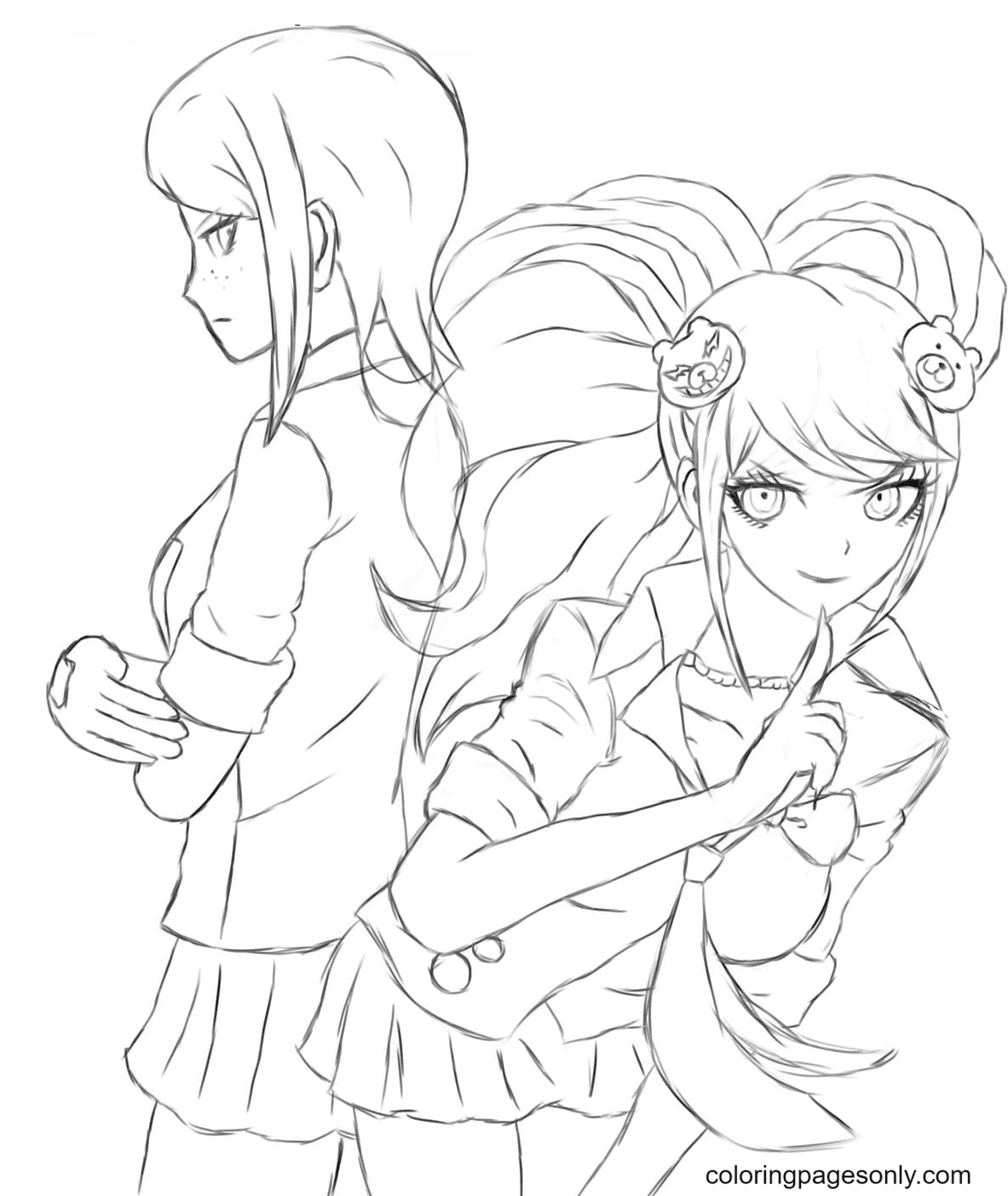 Two characters from Danganronpa Coloring Pages