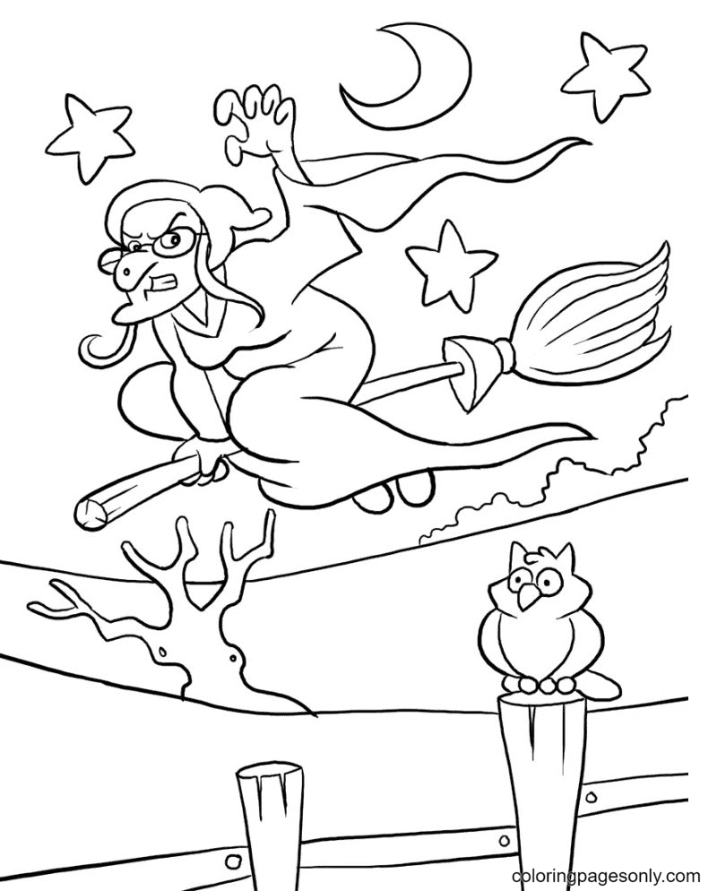 Ugly Witch Coloring Page