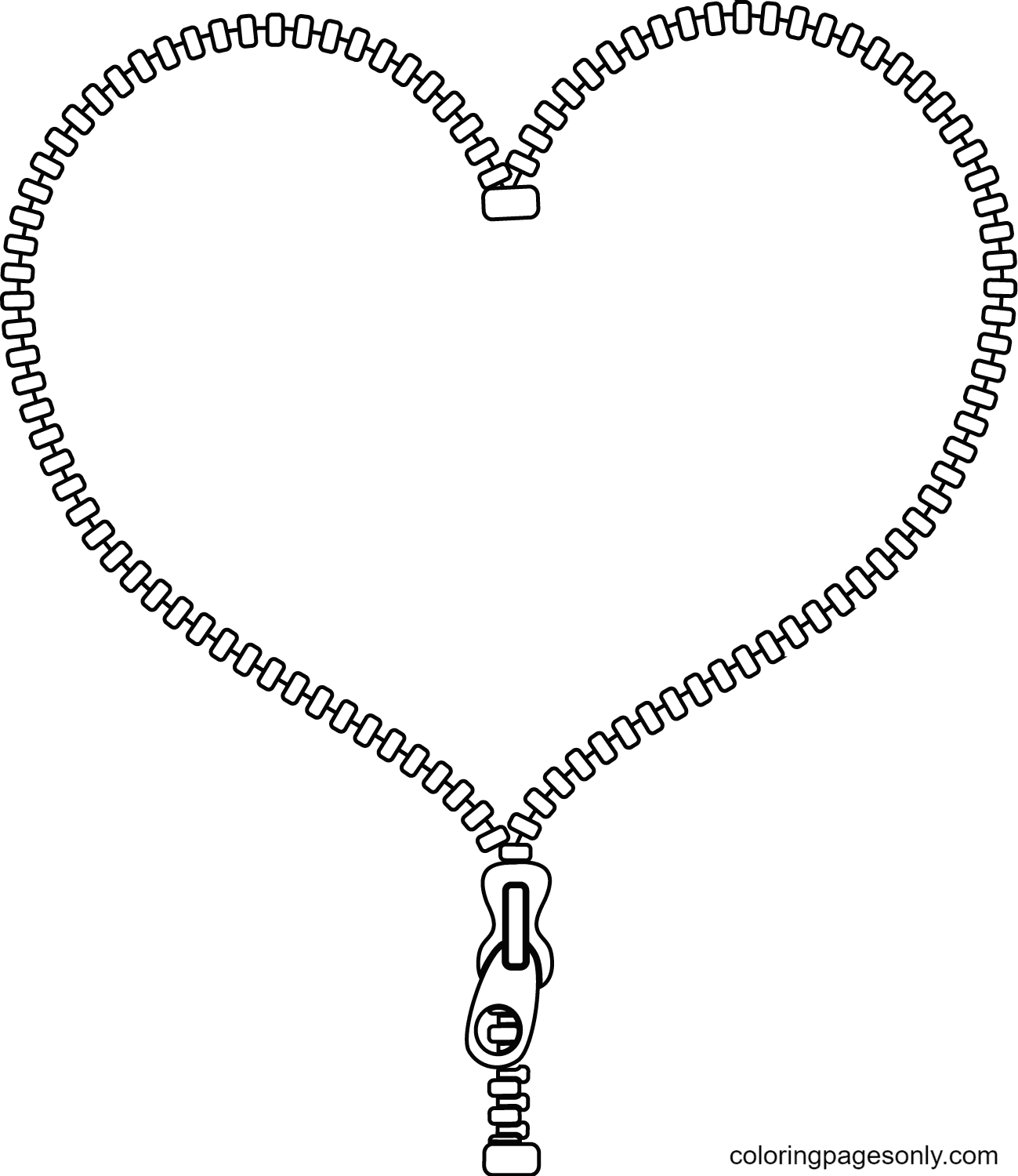 Unzip My Heart Coloring Page