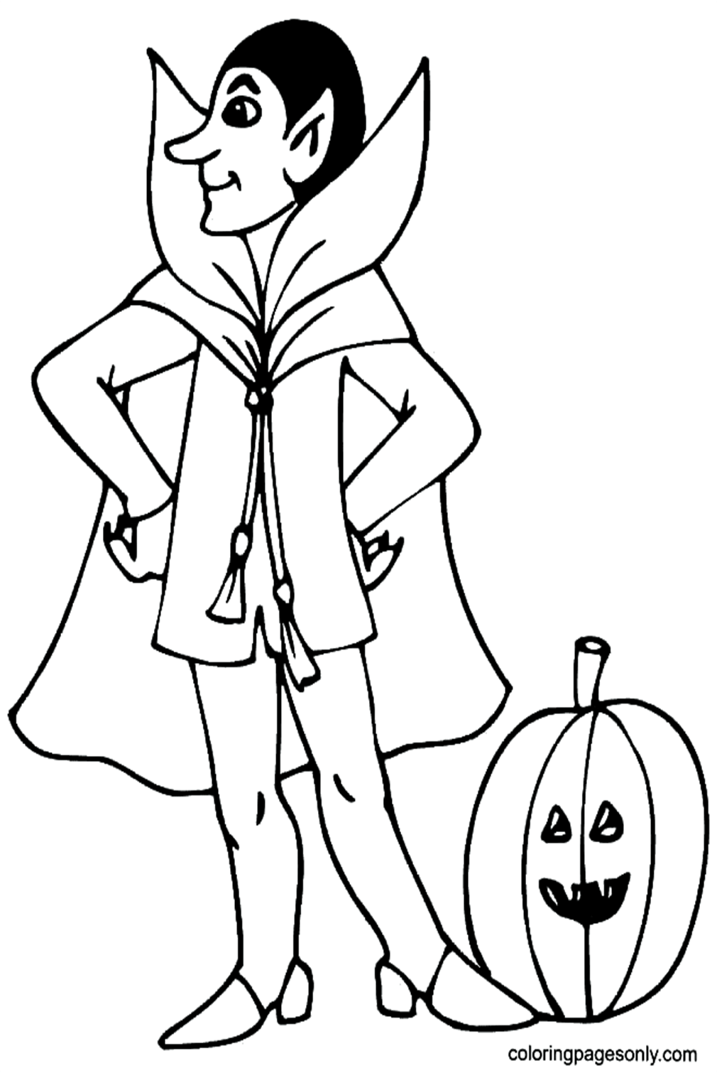 Vampire And Pumpkin Coloring Pages