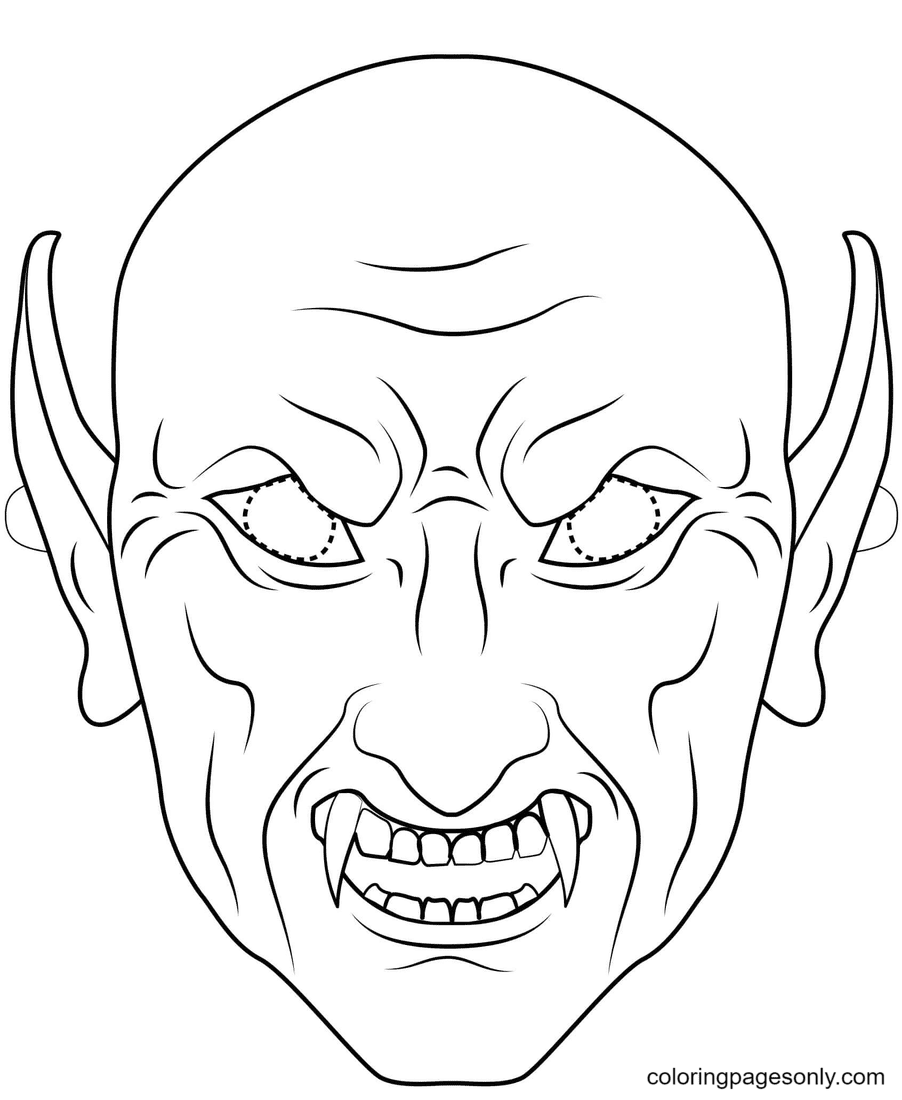 Vampire Mask Coloring Page