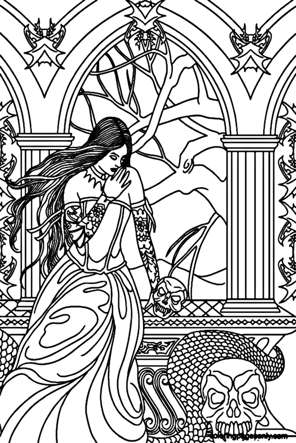 Vampire For Adults Printable Coloring Pages