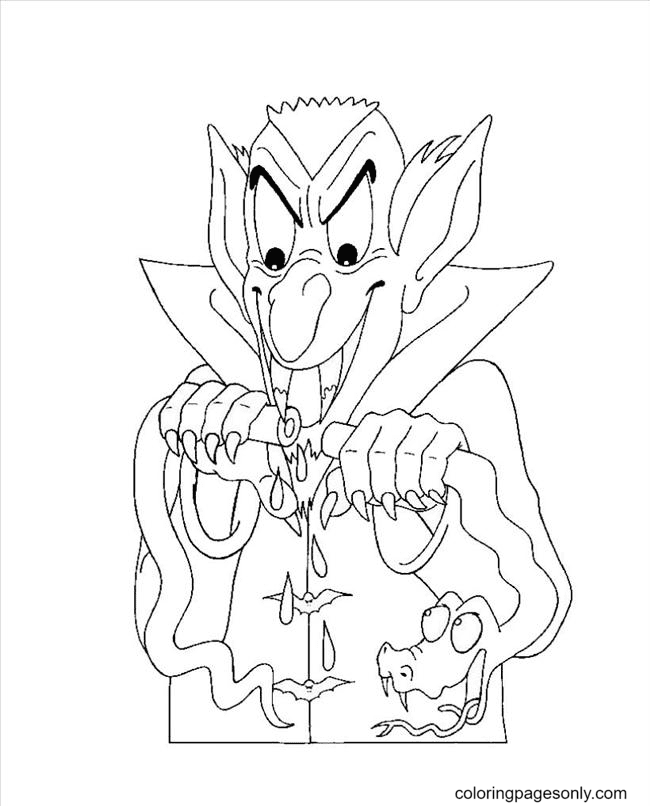 Vampires Eat Snake Coloring Page