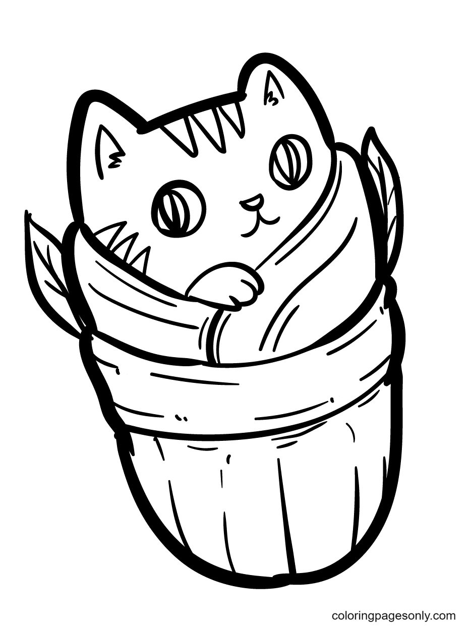 Warm Kittens Wrapped in Blankets Coloring Page
