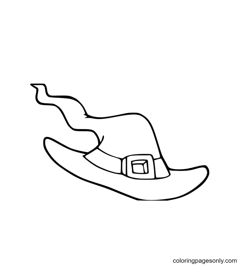 Wavy Witch Hat Coloring Page