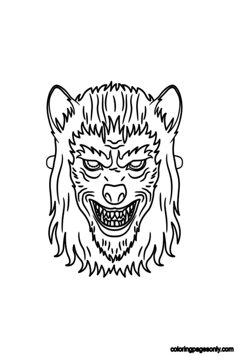 Werewolf Mask Coloring Page