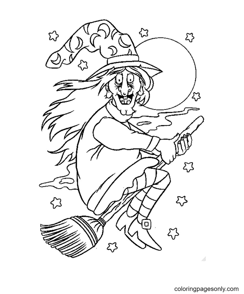 Wicked Old Witch Coloring Page