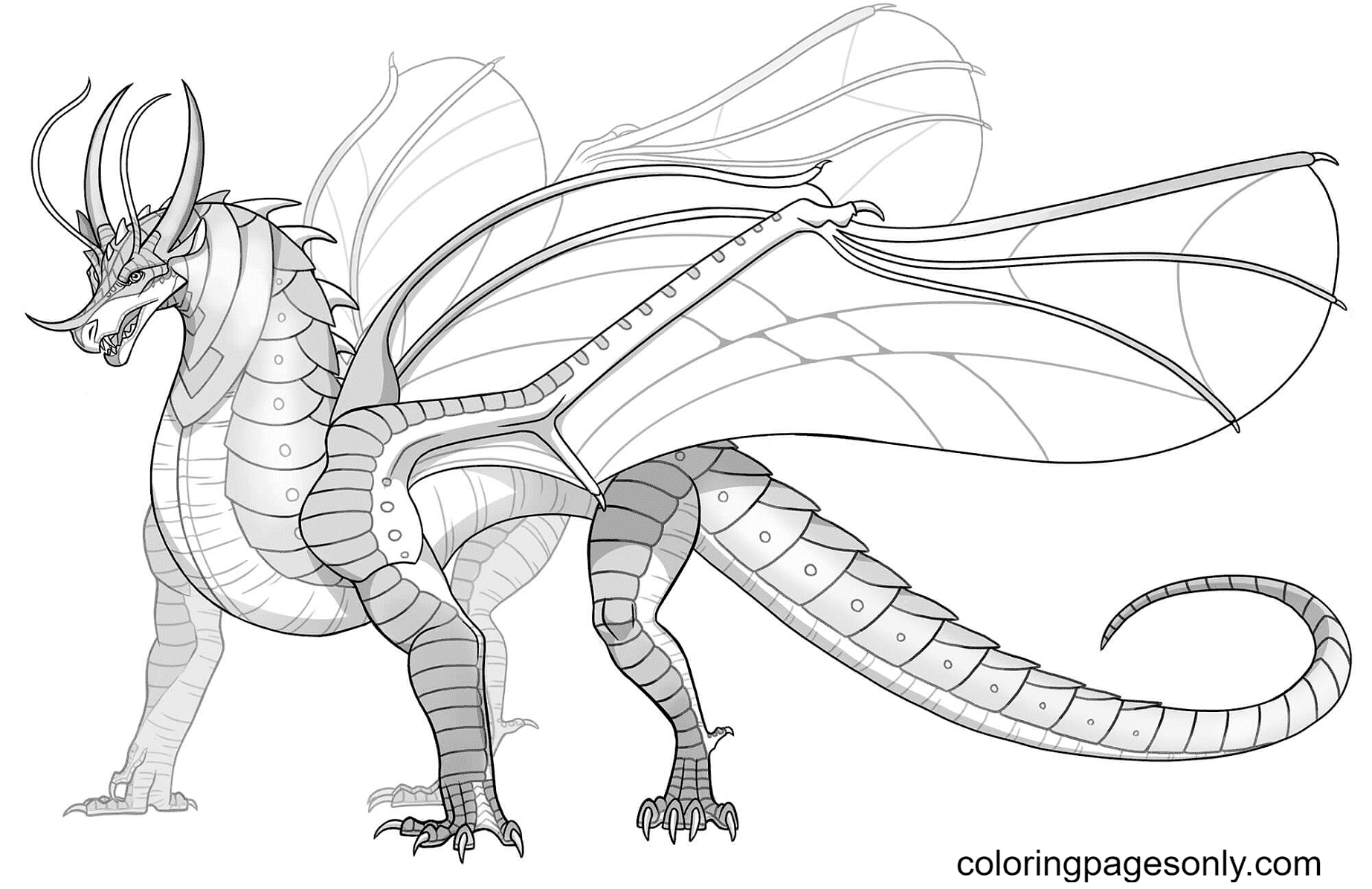 Wings of Fire Beetlewing Dragon Coloring Page