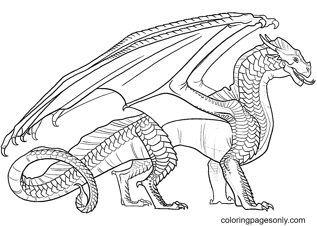 Wings of Fire Sandwing Dragon Coloring Page