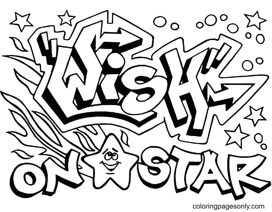 Wunsch auf Stern von Graffiti