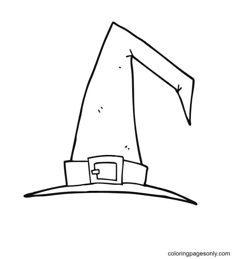 Witch Hat Printable Coloring Page