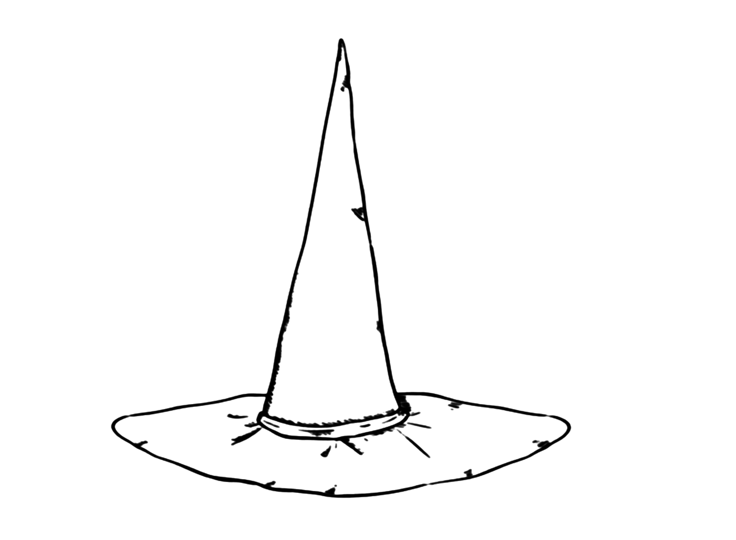 Witch Hat Looks Like A Horn Coloring Page