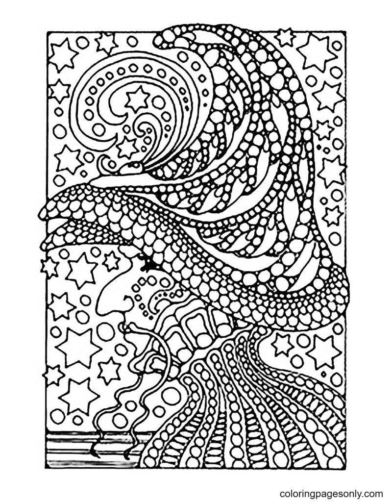 Witch Mandala Free Coloring Page