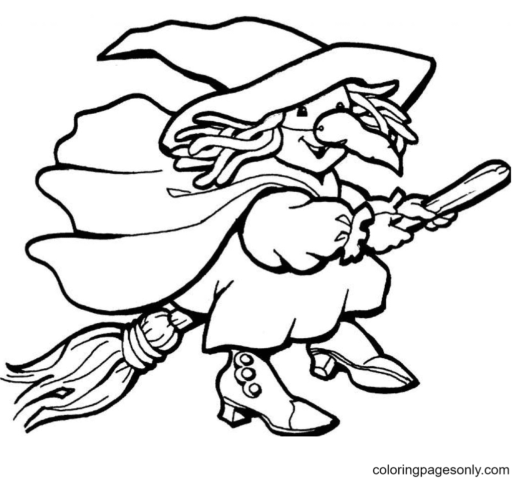 Witch with long Nose Coloring Pages