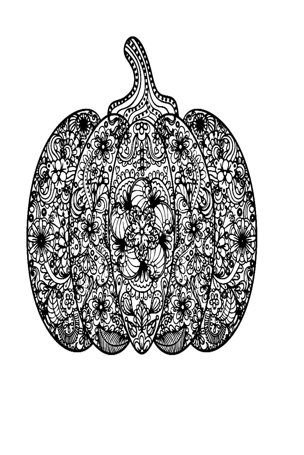 Zen Halloween Pumpkin Coloring Pages