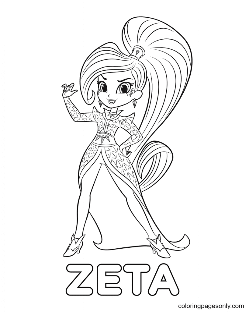Desenho para colorir de Zeta, a feiticeira