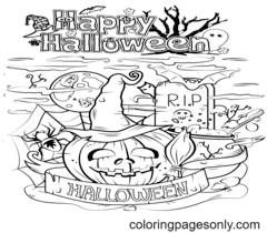 Halloween Página Para Colorear