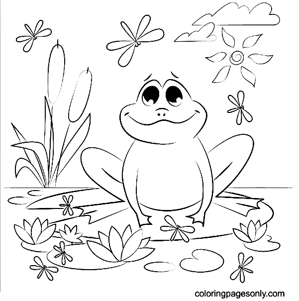 A Beautiful Day for a Baby Frog Coloring Pages