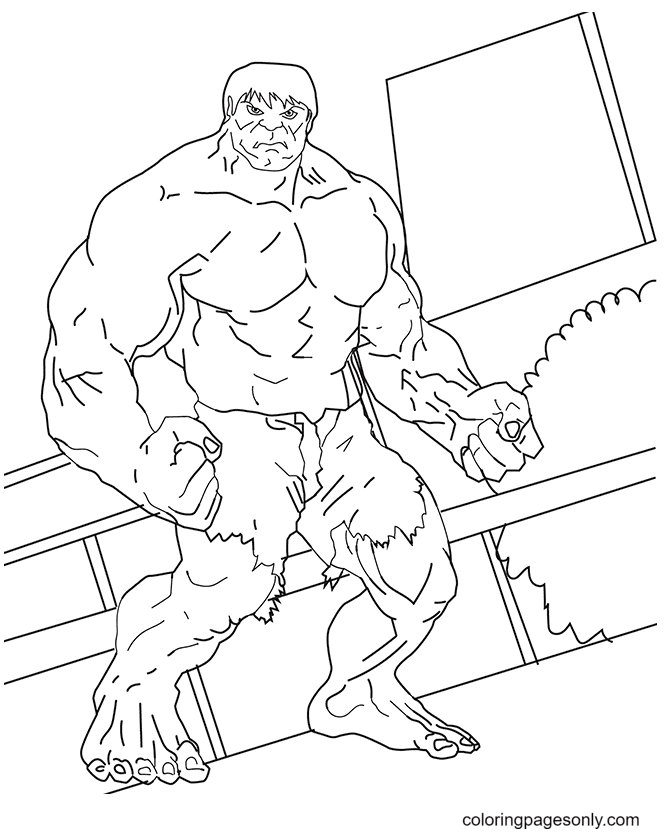 Página para colorear de Convertirse en Hulk