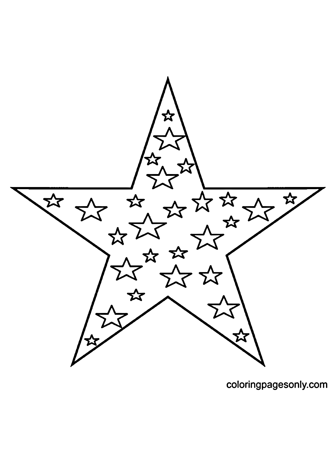 Ein großer Stern und kleine Sterne im Inneren von Star