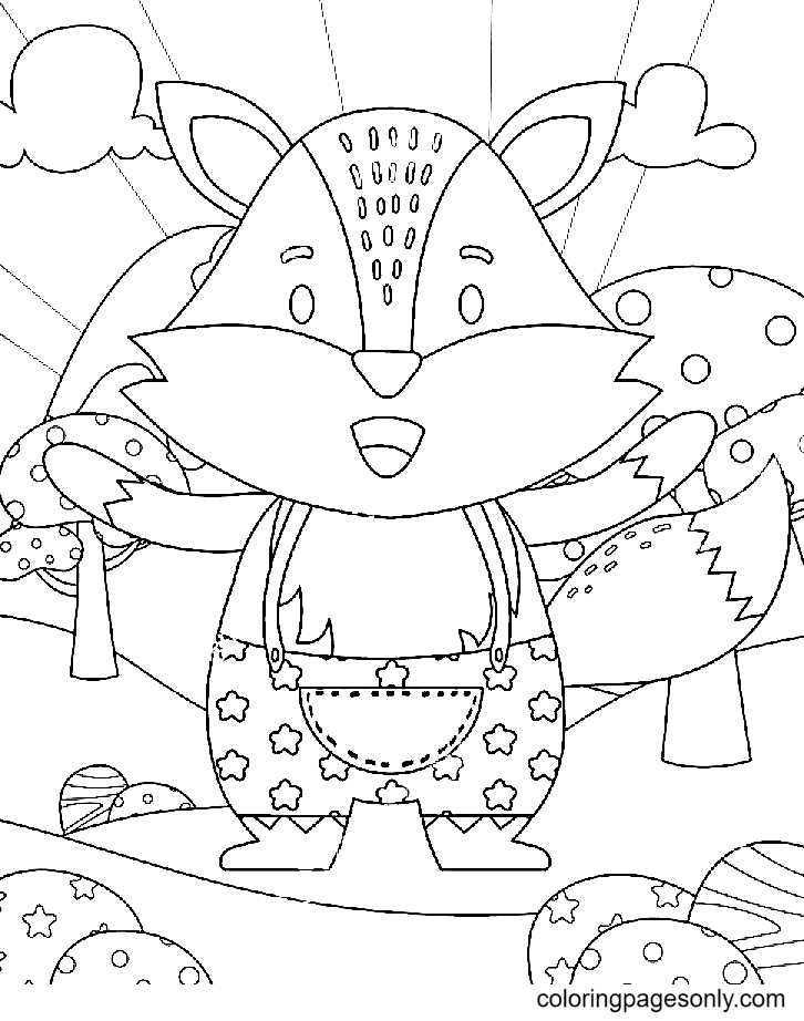 Desenhos para colorir de desenho de uma raposa fofa para colorir  