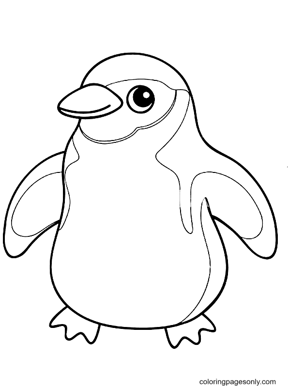 A Cute Penguin Coloring Page